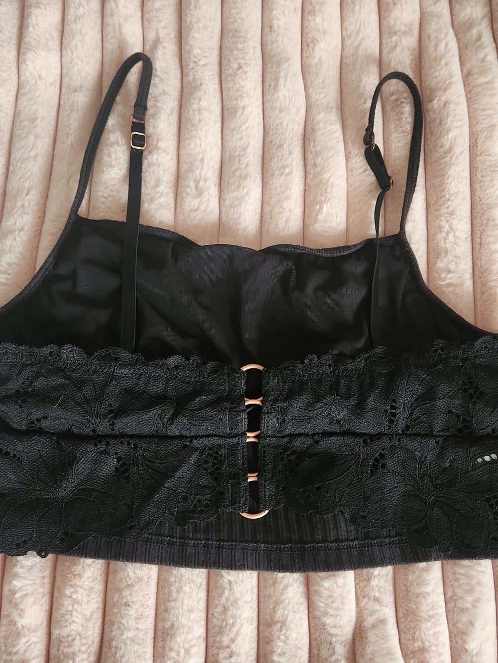Aerie Lacey Cropped Black Bralette Top